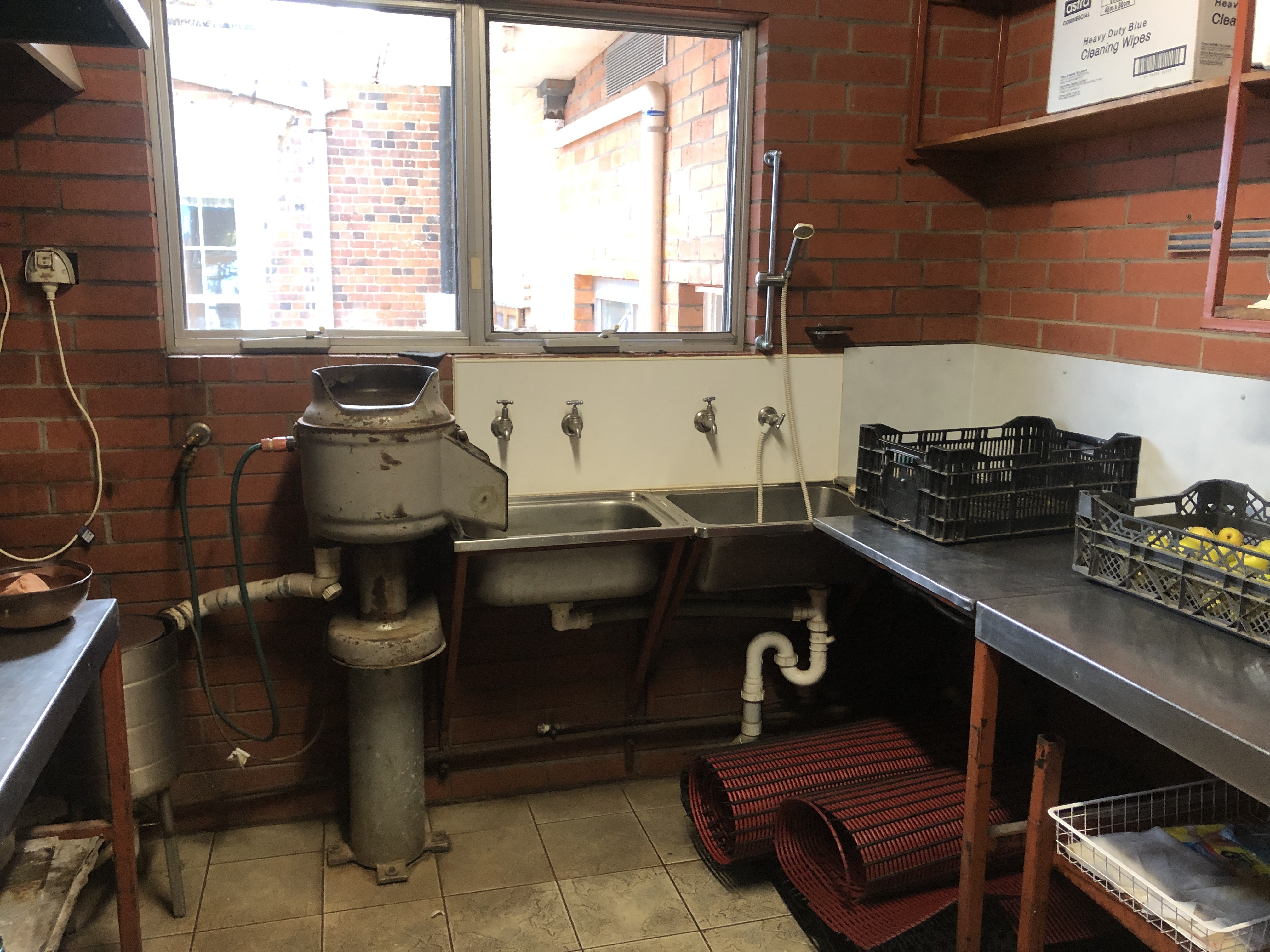 Veggie prep area